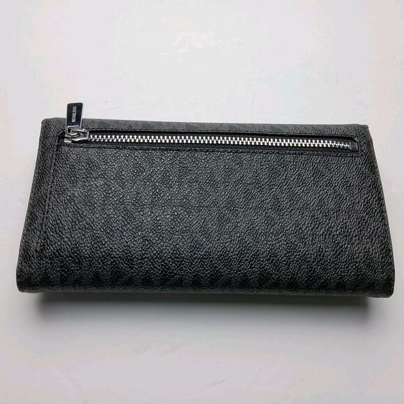 Michael Kors MK Signature Trifold Snap Wallet Black - Picture 3 of 7